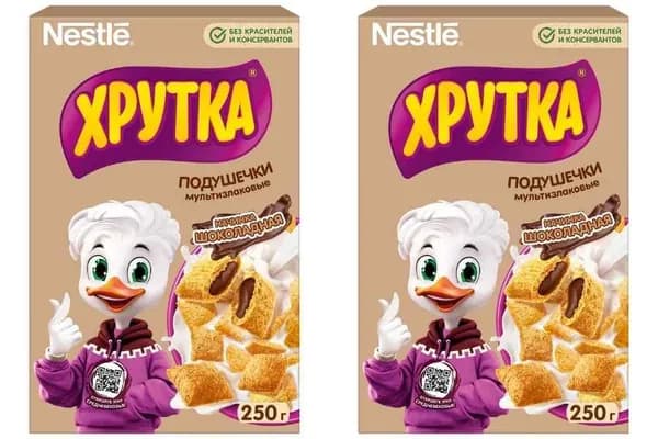 Хрутка Готовый завтрак Подушечки с шоколадной начинкой 250 г, 2 уп