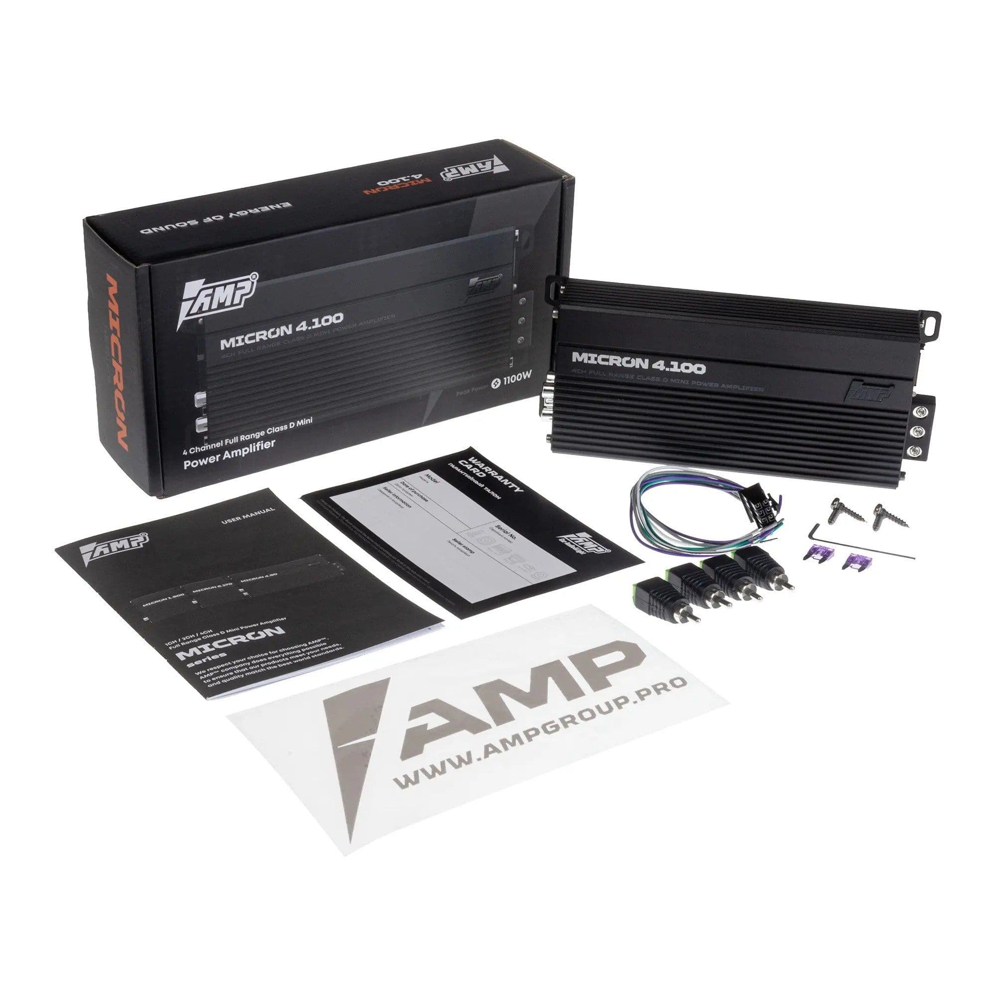 Усилитель автомобильный AMP MICRON 4.100 300 Вт 4 канальный