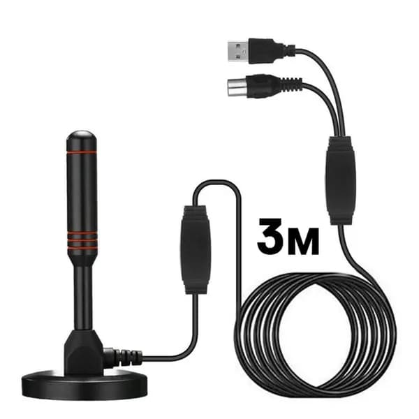 Антенна ТВ комнатная с усилителем ОРБИТА OT-ANT01 (TD-014), питание по USB