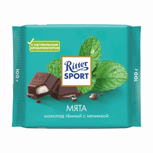 Шоколад Ritter Sport Мята темный с мятной начинкой, 100 г