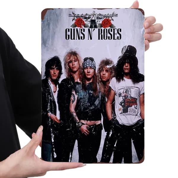 Металлическая пластина 20 30 см с принтом Guns N Roses, водонепроницаемая, для настенного монтажа