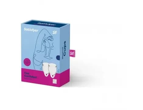 Менструальные чаши Satisfyer Feel Confident (15 и 20 мл), 2шт - белый