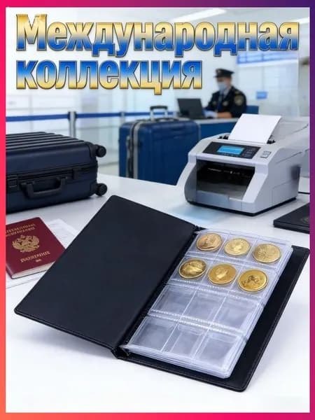 Альбом Для Монет, Прозрачные Карманы, 120 Отделений, Универсальный, Для Коллекции, 1 Шт