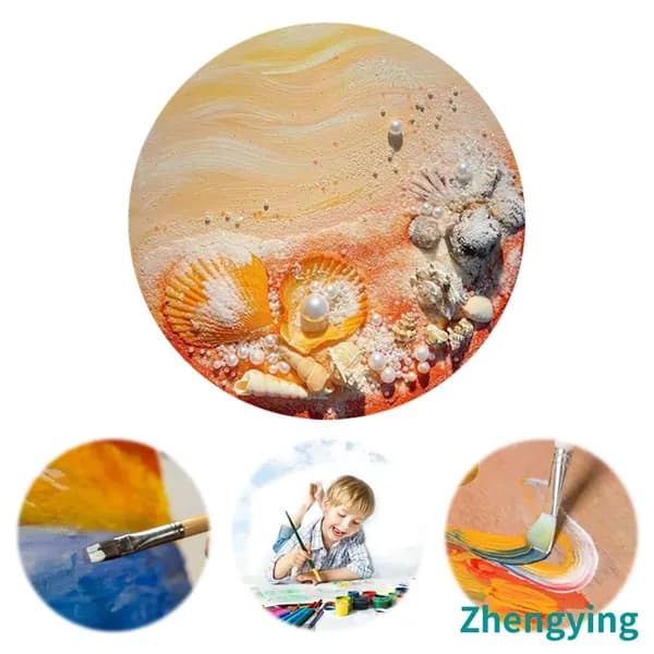 Комплект для ручной работы Orange Beach с круглой рамкой, ракушками и жемчугом, 20 20 см