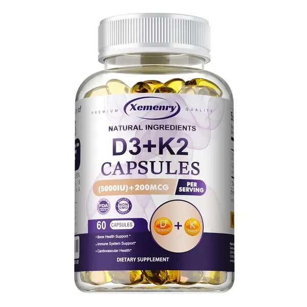 Биологически активная добавка Xemenry D3+K2 разработана для поддержания здоровья костей, укрепления иммунной системы и здоровья сердечно-сосудистой системы.