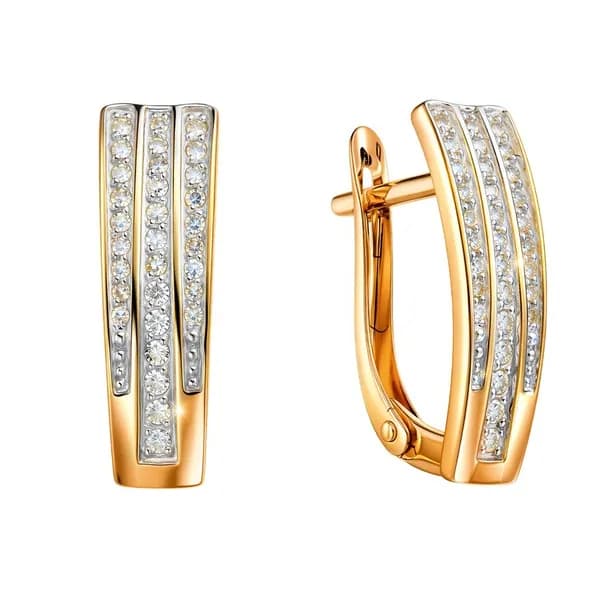 Серьги женские с бриллиантами из красного золота 585 пробы 585GOLD