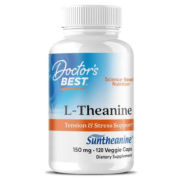L-теанин Suntheanine 150 мг. Снижает стресс, тревогу и улучшает сон. 120 капсул.