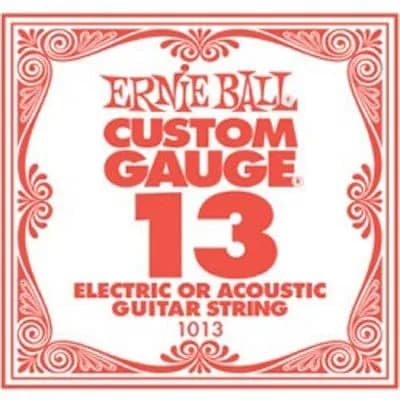 Одиночные струны для акустической гитары Ernie Ball 1013 Custom Gauge 13