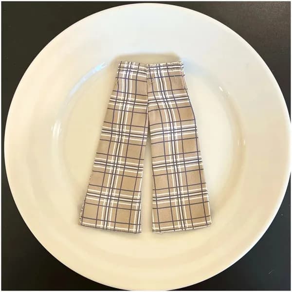 Одежда для кукол, широкие брюки в клетку, цвет хаки