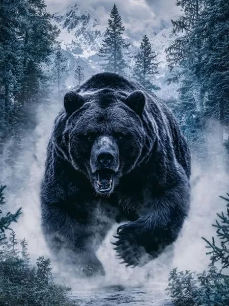 Постер Медведь. А3. Глянцевая фотобумага.