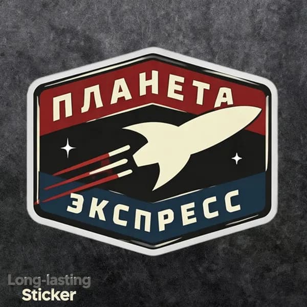 Наклейка на автомобиль Планета Экспресс шестиугольная из Футурамы, советский космический стиль, 18x15 см