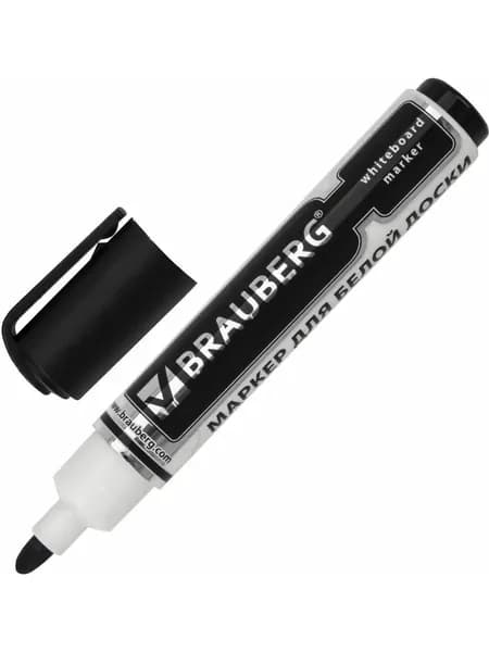 Маркер спиртовой для белой доски Brauberg Neo, стираемый, с клипом, черный