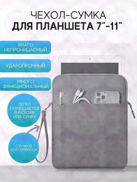 Чехол для планшета, сумка для iPad 11 дюймов, темно-серый