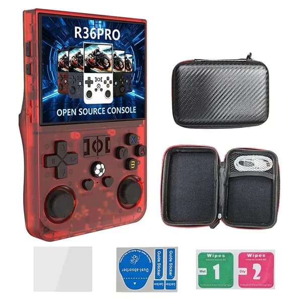 Портативная игровая консоль Retro R36 Pro с 3,5-дюймовым IPS-экраном, портативный карманный плеер с 128 ГБ предустановленных игр, система Linux
