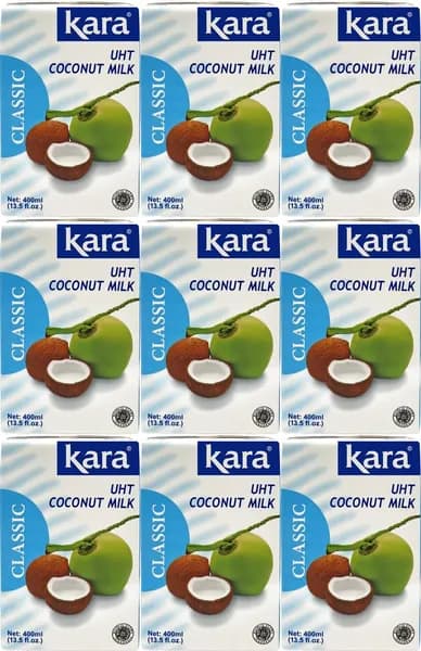 Кокосовое молоко Kara 17% 400 мл, набор: 9 штук