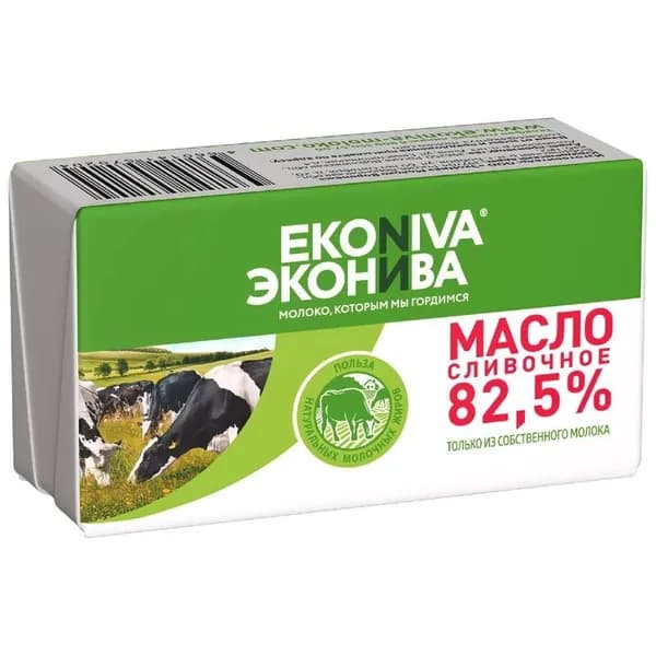 Масло сливочное ЭкоНива 82.5%, 180г