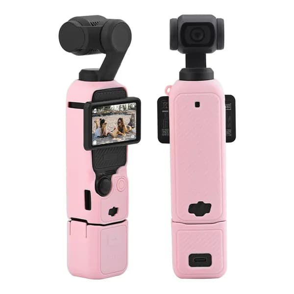 Силиконовый чехол для камеры DJI Osmo Pocket 3, розовый, в комплекте чехол для корпуса и экрана
