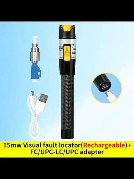 15mW Visual Fault Locator (Rechargeable) FC LC UPC Adapter