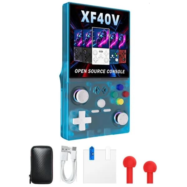 Открытая игровая приставка малого размера, Прозрачный синий - 64G