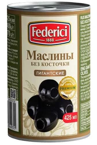 Маслины FEDERICI Гигантские без косточки /жесть/ 400г