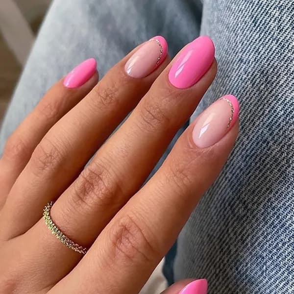 24 шт. Французские типсы для накладных ногтей, короткие круглые