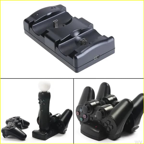 Качественный вертикальный док для беспроводных контроллеров PS3 и PS3 Move, зарядка включена