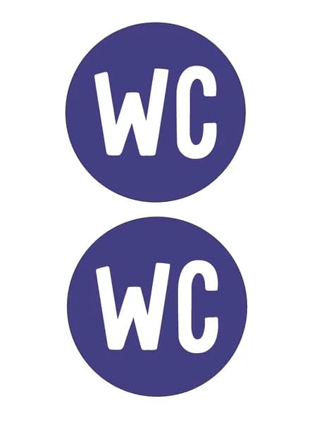 Наклейка "WC", 2 шт., 147х147 мм