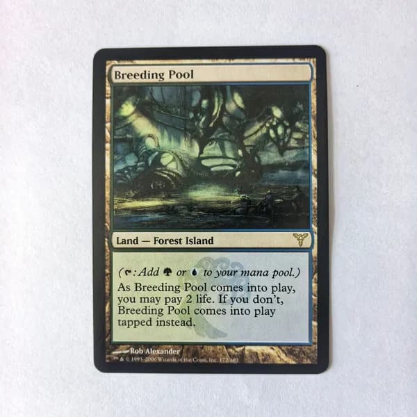 Карта Magic: The Gathering Breeding Pool, Dissension, Земля Dual Land, Английская