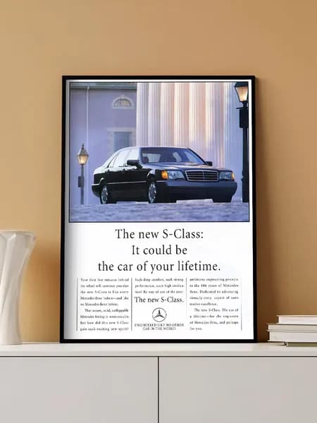 Постер на стену Mercedes-Benz W140 без рамы (29,7х42см)