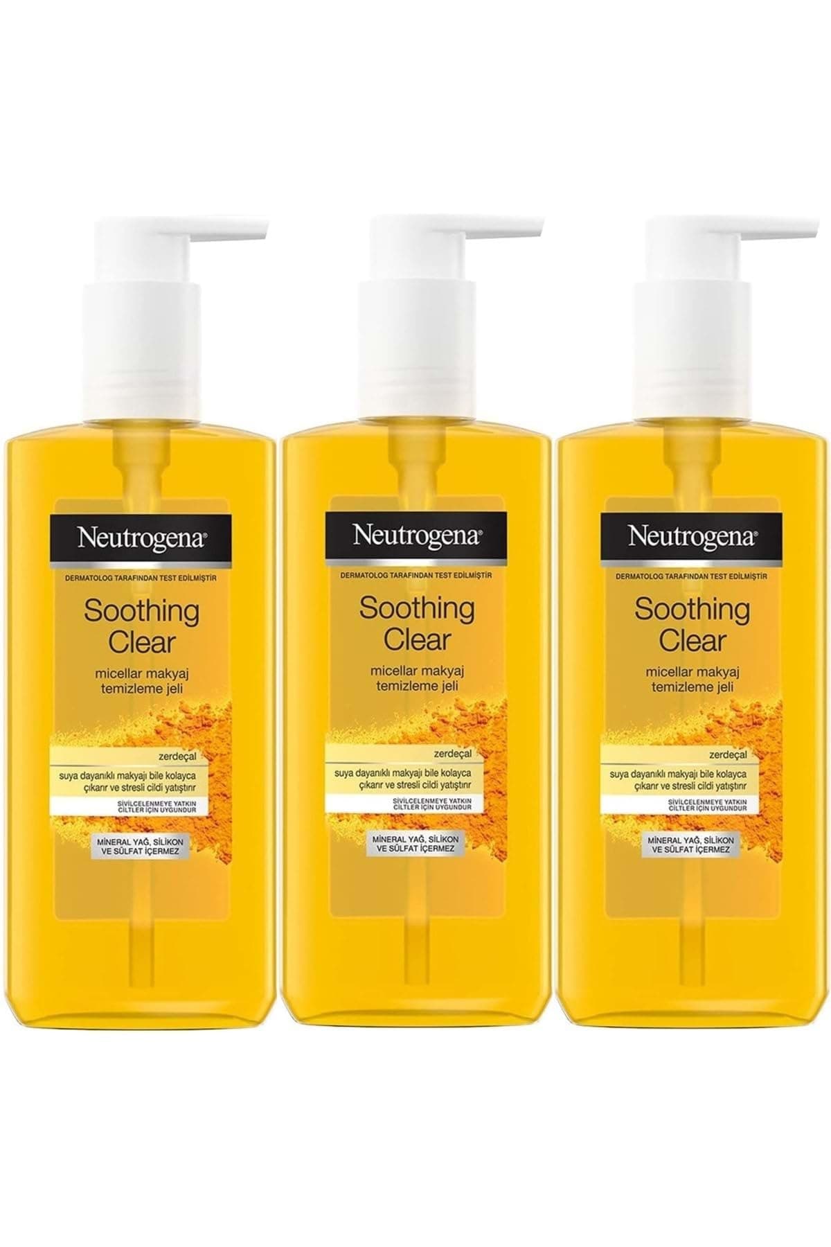 Neutrogena Успокаивающий прозрачный мицеллярный очищающий гель для лица, 200 мл, набор из 3 шт.