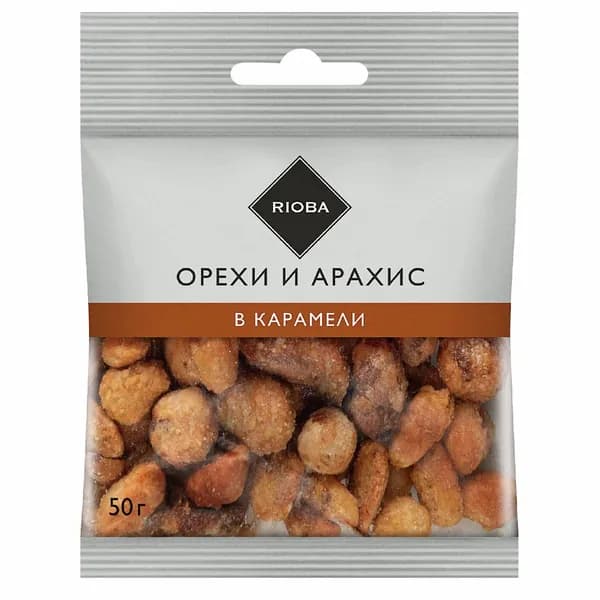 RIOBA Смесь ореховая в карамели, 50г