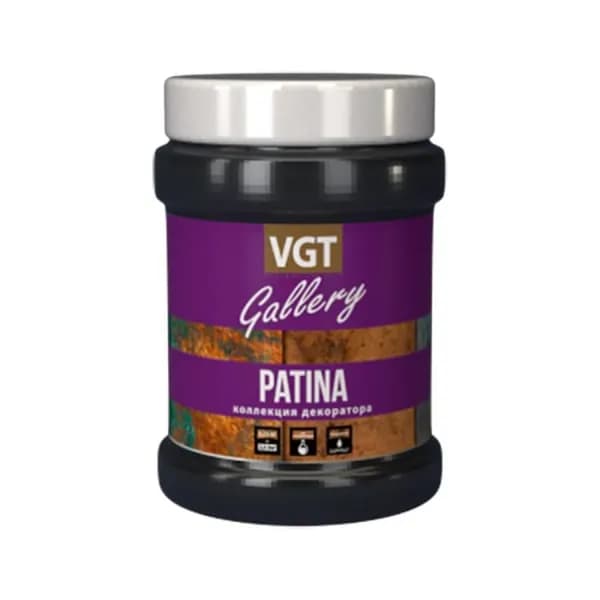 Состав лессирующий матовый с эффектом чернения VGT Gallery Patina Коллекция Декоратора (0.2кг)