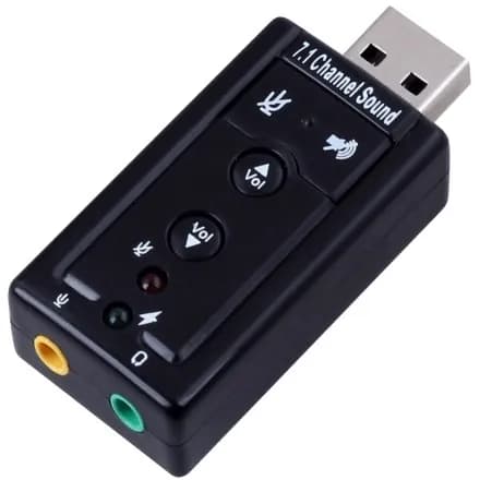 Звуковая карта внешняя USB 3D 2.1/7.1-канальная, с кнопками, черный