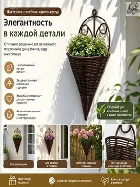 Ящик для цветов 21.5 см, 1 шт, цвет темно-коричневый
