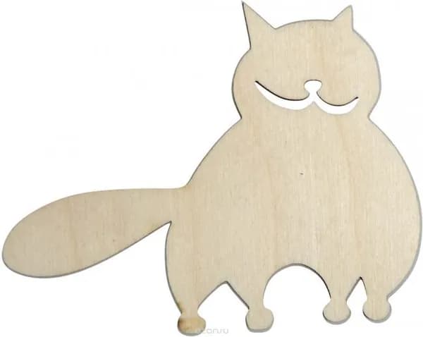 "Кошка" 9*12см (5шт), деревянная заготовка для декупажа