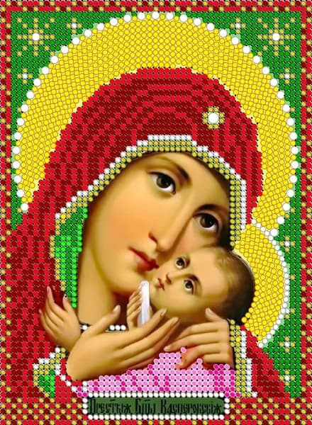 Схема для вышивания бисером Светлица (без бисера), икона "Прсв. Бца Касперовская" 12*16 см