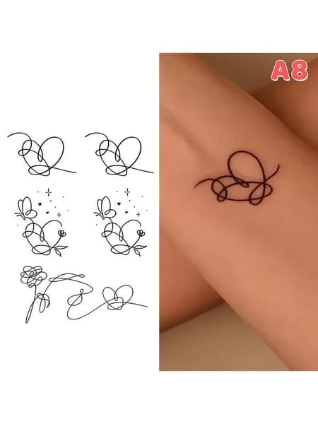 Маленькие наклейки для татуировок серии fresh butterfly