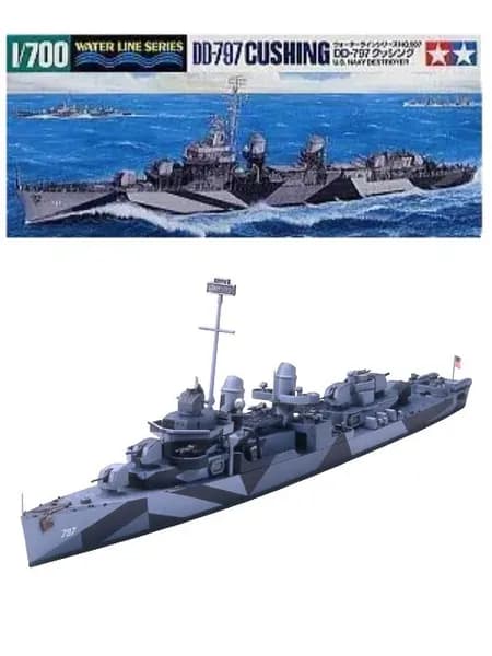 Сборочная модель ТАМИЯ Tamiya Ship Assembly Model Серия 1/700 31907 Эсминец армии США "Кушинг" времен Второй мировой войны