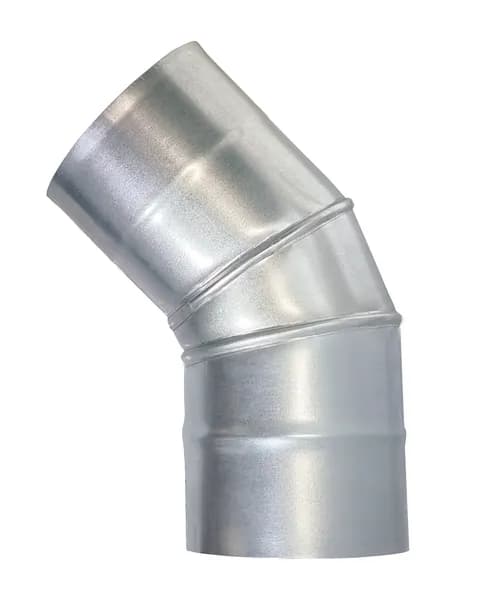 Отвод 45* оцинкованный для газохода оцинковка-0.5 3 секц. D100