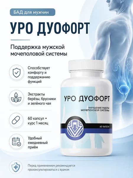 Средство для мочеполовой системы "Уро Дуофорт", 60 капсул/нефросолар