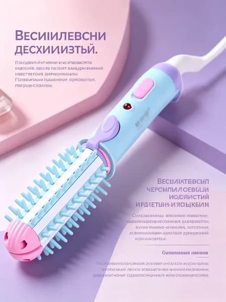 Керамическая плойка и утюжок для волос 2 в 1, электрическая расческа для укладки
