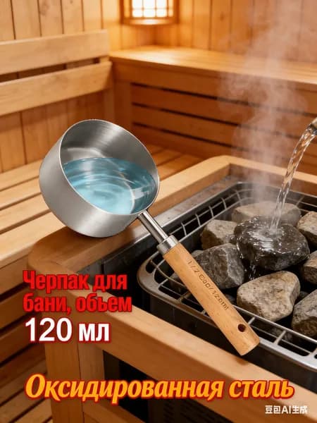 Бондарное изделие для бани Шайка, 0.125 л