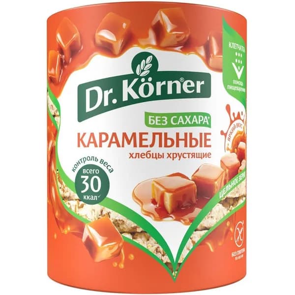 Хлебцы кукурузно-рисовые Dr.Korner хрустящие карамельные 90 г