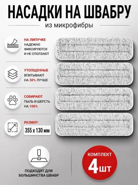 Тряпка из микрофибры на липучке для швабры с распылителем