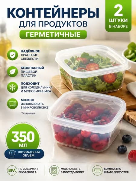 Крышка для гастроемкости "baoxianhe", 350 мл, 2 шт