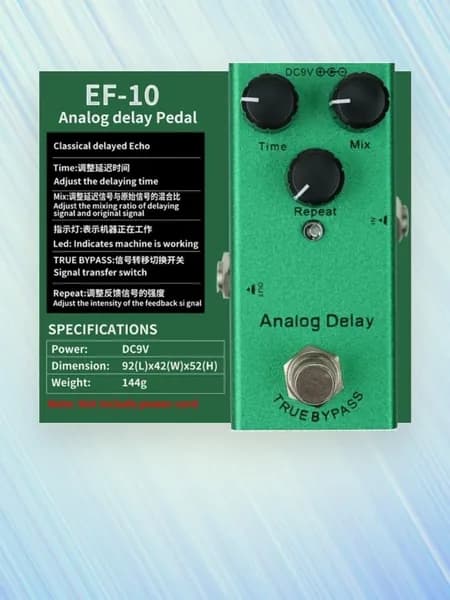 Гитарная эффект-педаль 9V с 10 звуковыми режимами, компактная, - Задержка моделирования