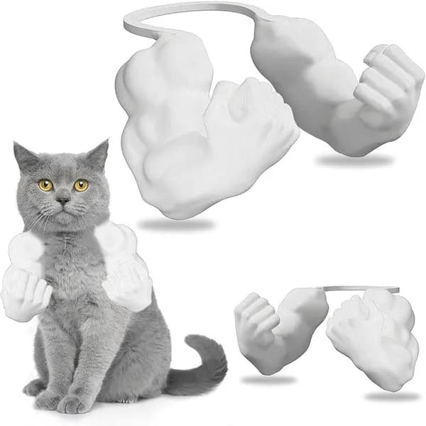 3D-печать мышечная рука для кошек на шею белая