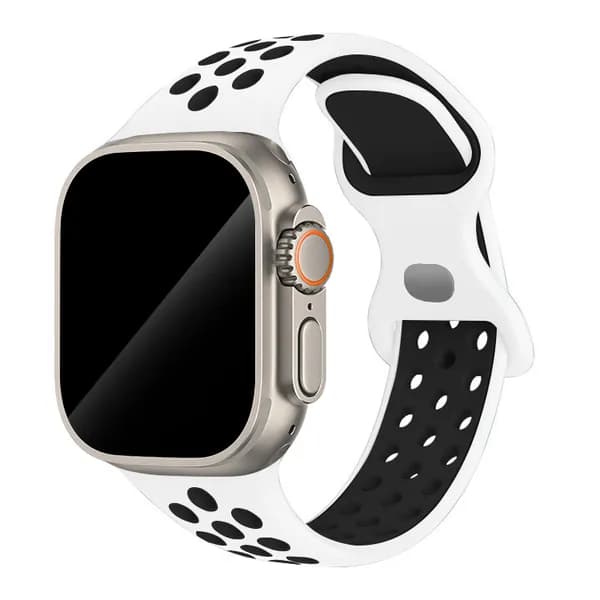 Спортивный силиконовый ремешок для Apple Watch Series 1-11 , SE , Ultra , Ultra 2 и 3 42mm 44mm 45mm 46mm 49mm, двухцветный дышащий браслет для смарт-часов