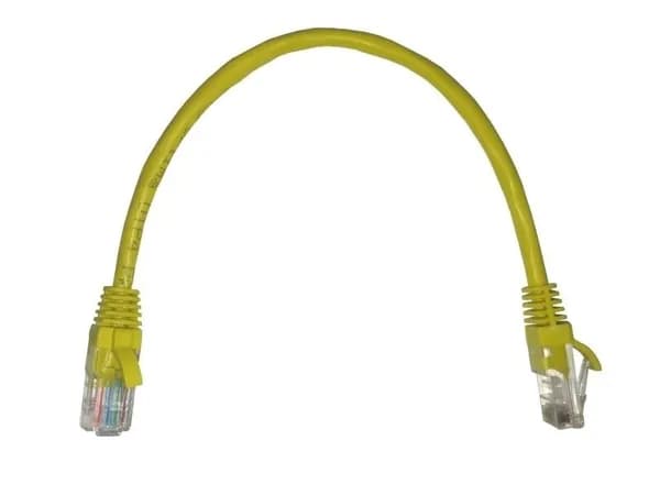 Патч-корд UTP4 cat.5e, ВС, LSZH, желтый, литой коннектор, NETKO Optima, 0.25м