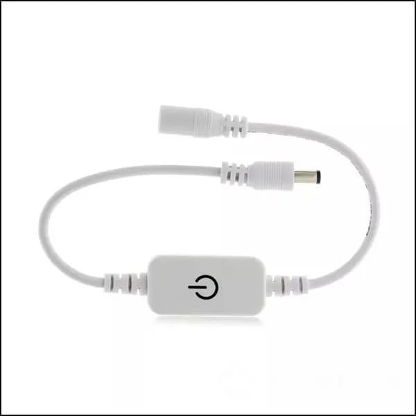 Сенсорный выключатель диммер для монохромной светодиодной LED/ COB ленты, 5.5 х 2.1 мм, белый, 1 шт